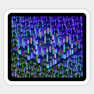 Dark Rainbow night city a mystery vibe for you. Sticker